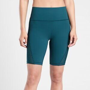 Athleta Hiit It 9" Bike Short Oceanic Teal Medium Medium 566737 Workout Women's